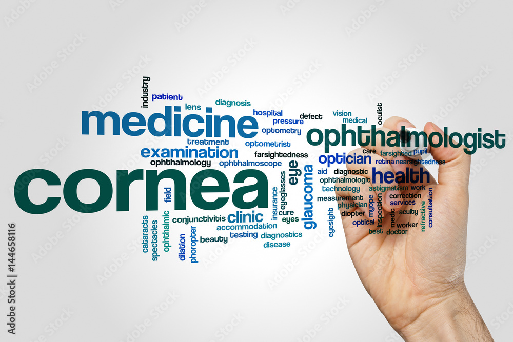 Cornea word cloud concept on grey background Cornea word cloud concept on grey background