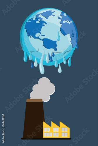 planet melting global warming related icons image vector illustration design