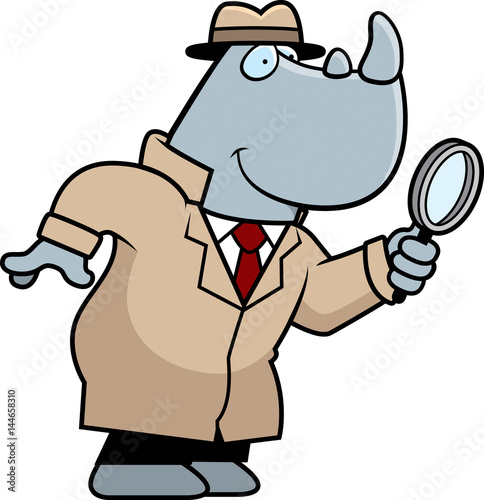 Cartoon Rhino Detective