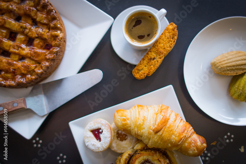 Sweet Pastries in the Restaurant. Coffee TIme. 