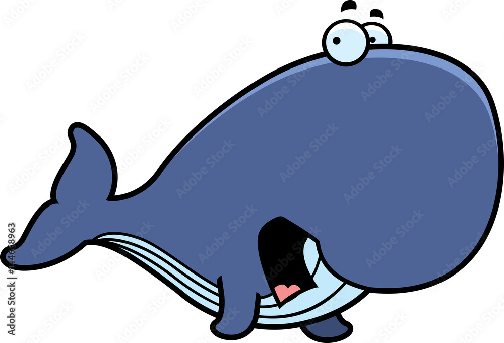 Fototapeta premium Scared Cartoon Whale