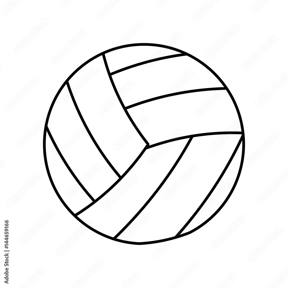 volleyball ball sport equipment outline vector illustration eps 10