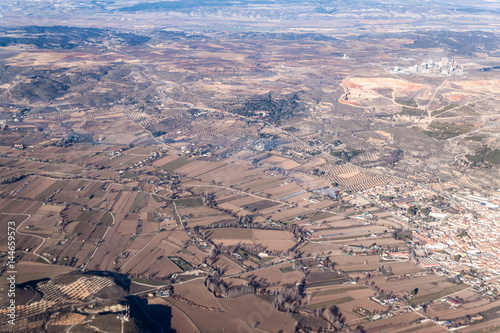 Aerial view of Morata de Tajuna town and surrounding landscape, Spain photo