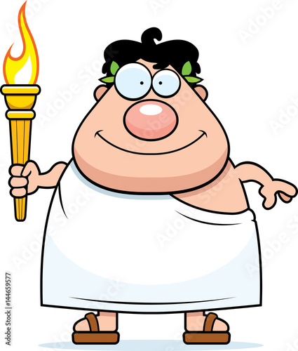 Cartoon Man with Torch