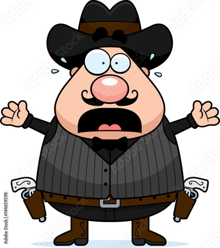 Scared Cartoon Gunfighter