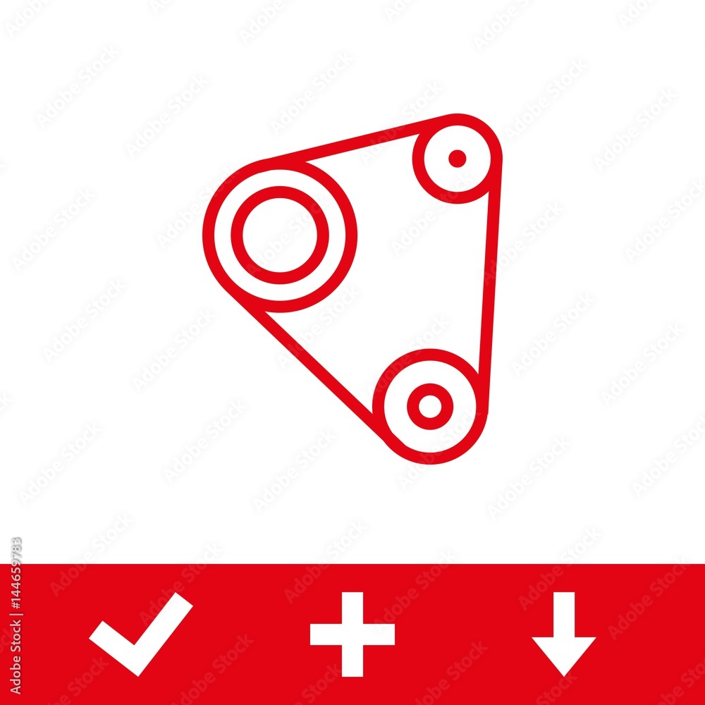 Timing belt icon stock vector illustration flat design Timing belt icon stock vector illustration flat design