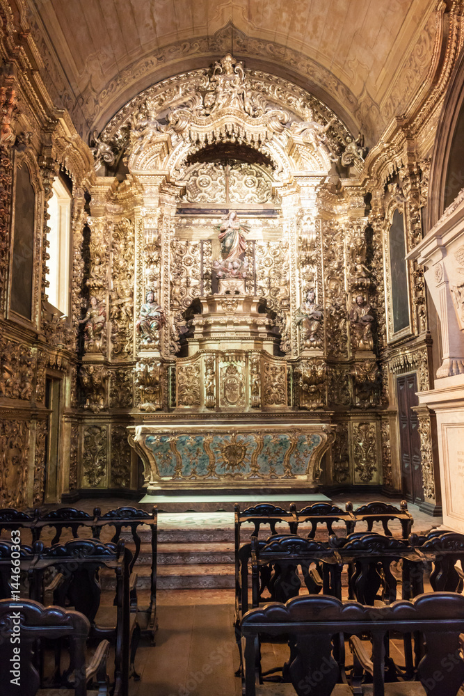   Inerior of a chapel in Santo Antonio convent in Rio de Janeiro.