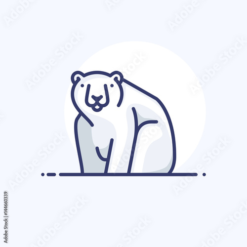 Colourful outline icon of a polar bear