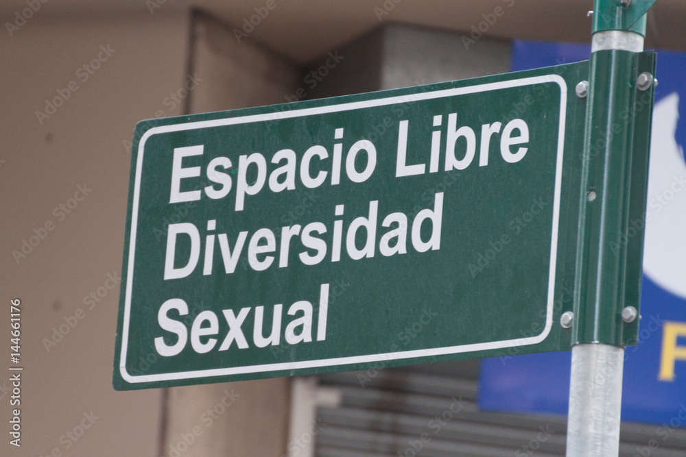 Sign: Espacio Libre Diversidad Sexual (Free Space Sexual Diversity) in Montevideo, Uruguay