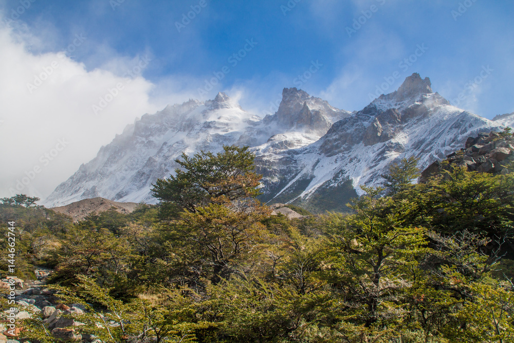 Valley of Rio Fitz Roy river in National Park Los Glaciares, Patagonia, Argentina