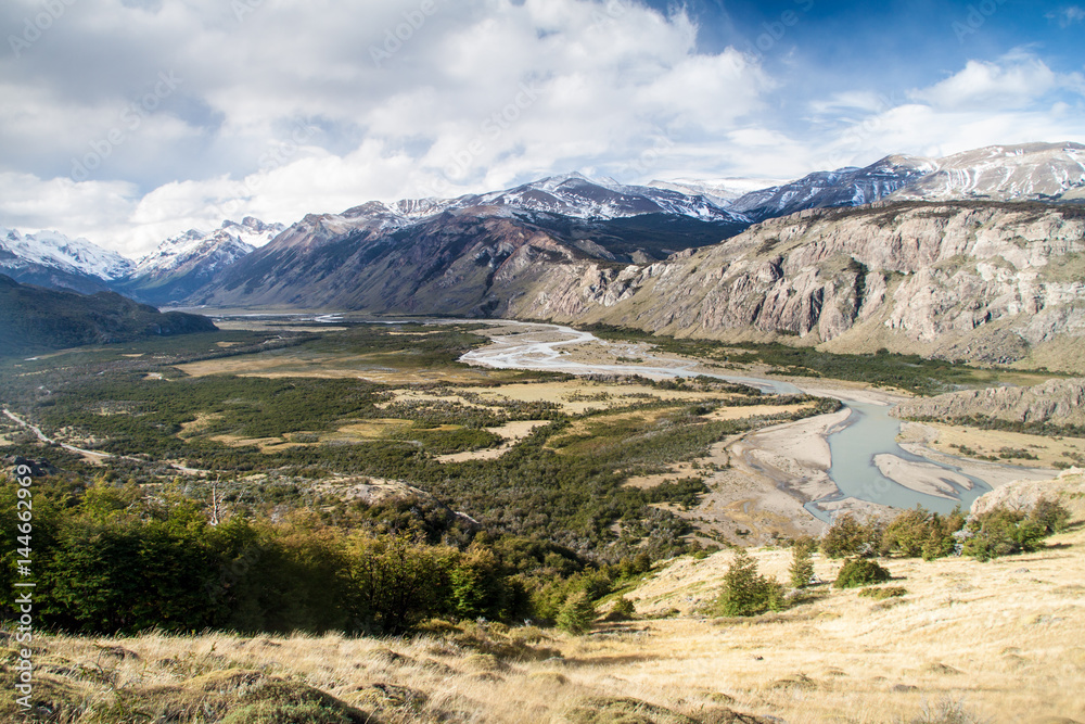Rio de las Vueltas river valley in National Park Los Glaciares, Argentina