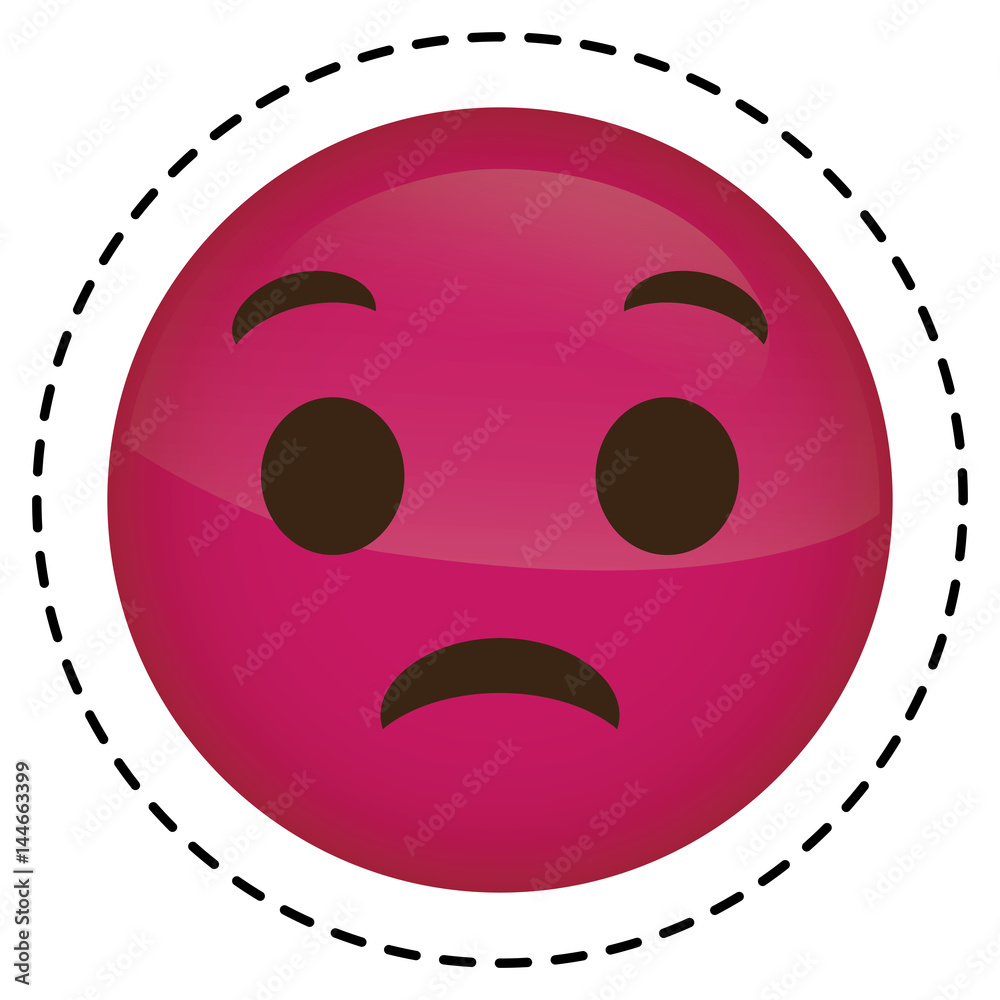 sad cartoon face icon over white background. colorful design. vector illustration