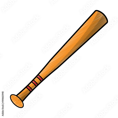 drawing bat baseball equipment vector illustration eps 10