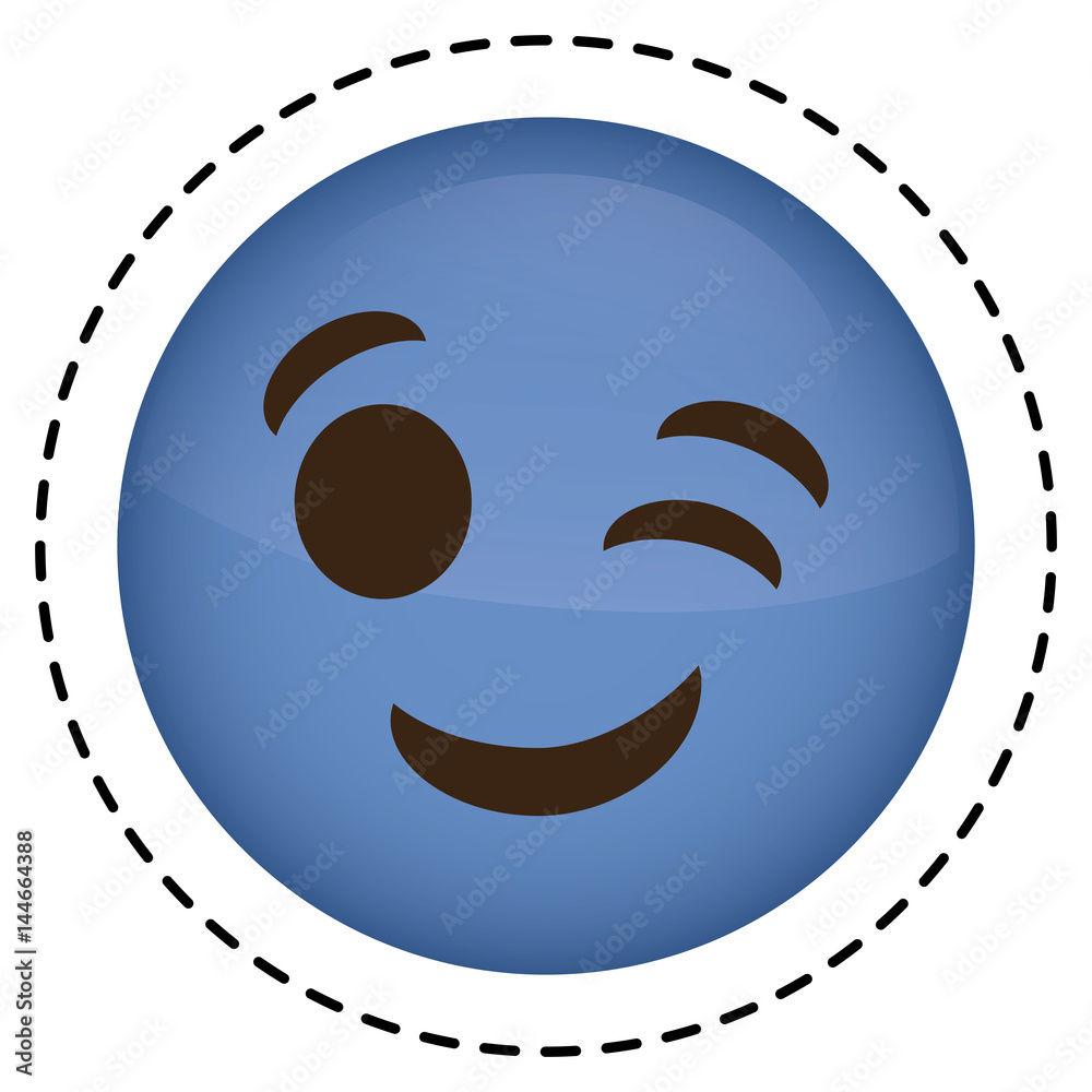 Obraz premium happy cartoon face icon over white background. colorful design. vector illustration