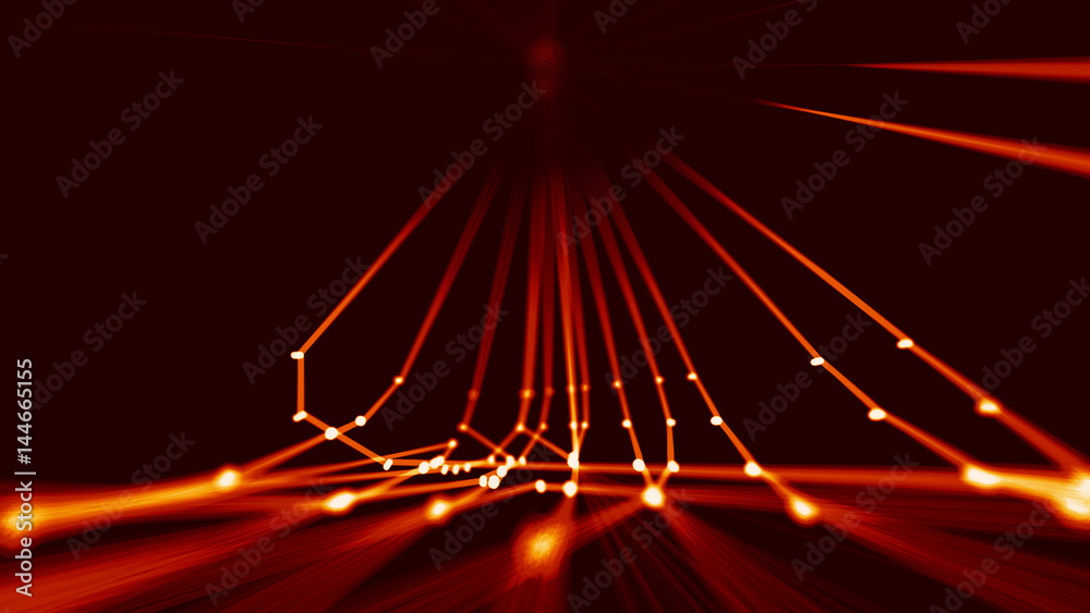 Fototapeta premium Abstract fire mesh background.Polygonal structure.