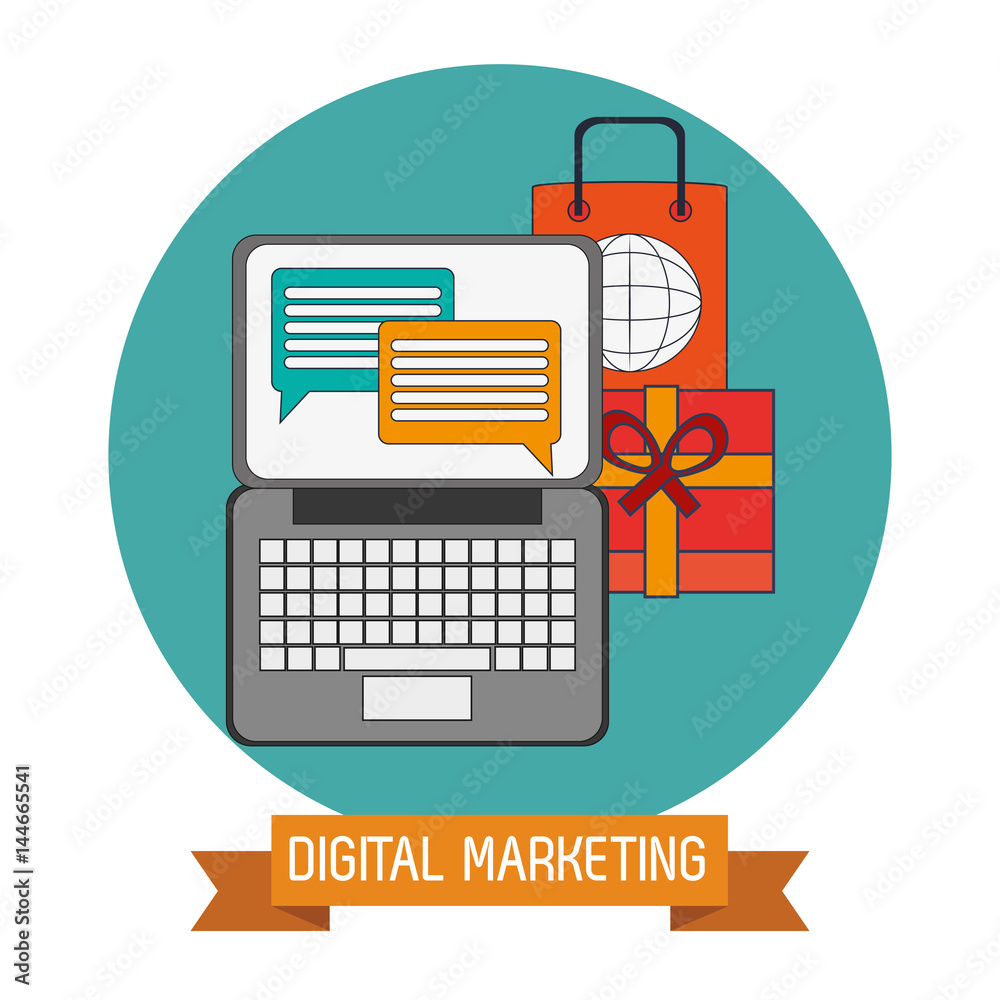 Fototapeta premium digital marketing online target objetive vector illustration eps 10