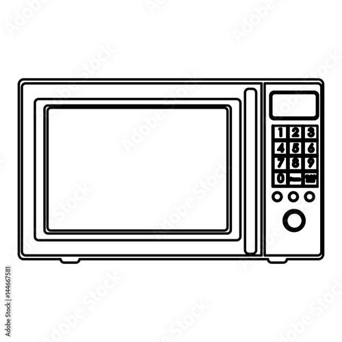 sketch silhouette with oven microwave vector illustration
