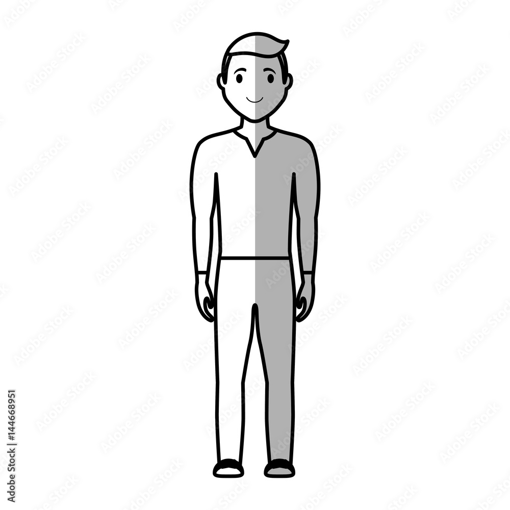 happy man standing cartoon icon over white background. vector illustration happy man standing cartoon icon over white background. vector illustration