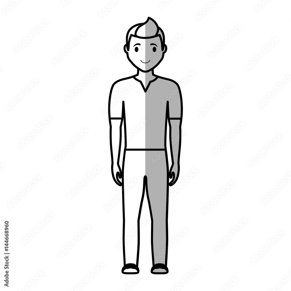 happy man standing cartoon icon over white background. vector illustration happy man standing cartoon icon over white background. vector illustration