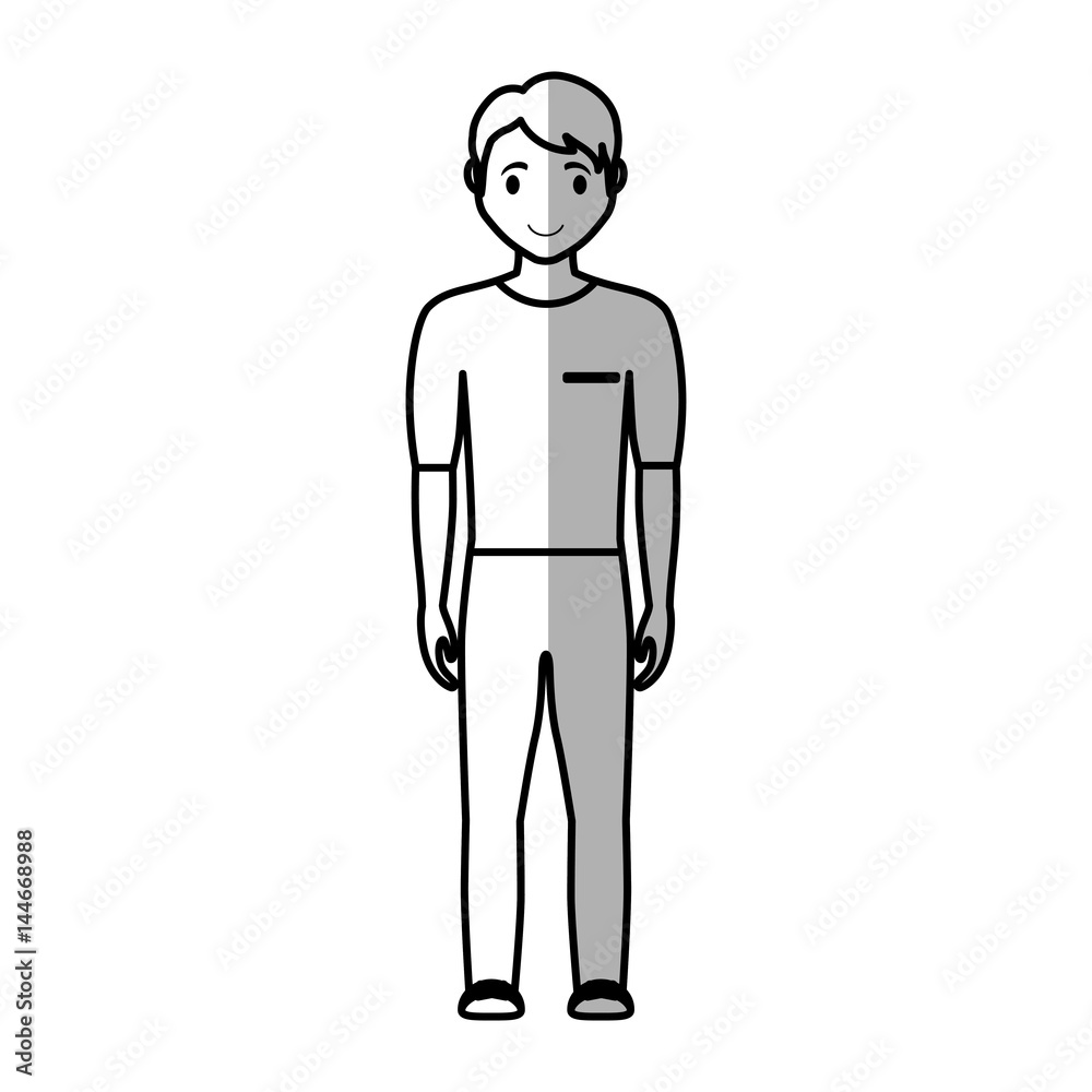 happy man standing cartoon icon over white background. vector illustration happy man standing cartoon icon over white background. vector illustration