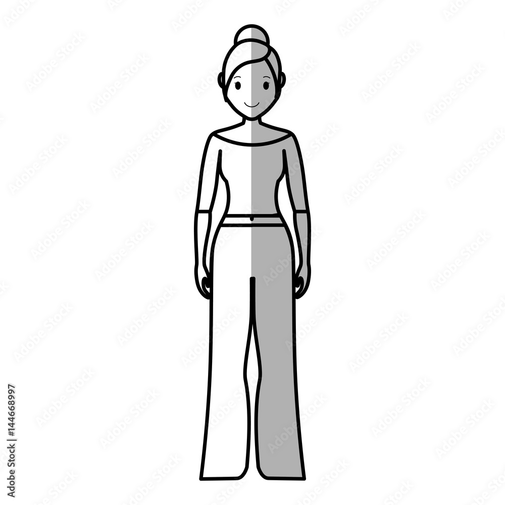 woman standing cartoon icon over white background. vector illustration woman standing cartoon icon over white background. vector illustration