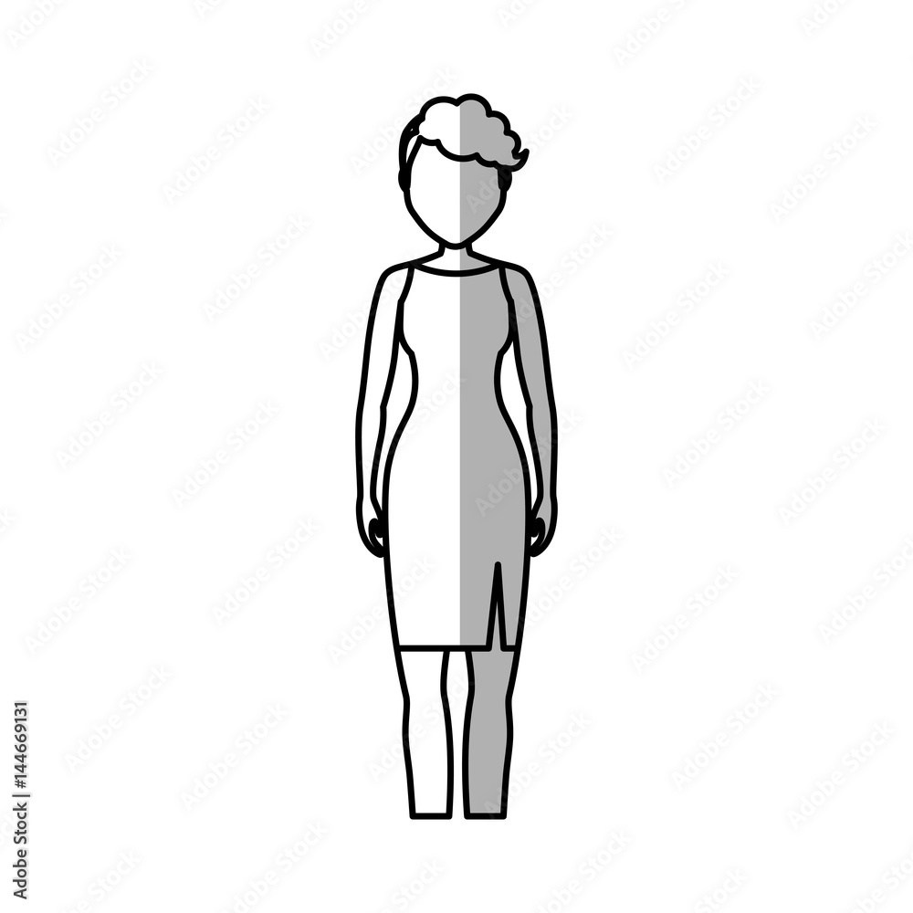 woman standing cartoon icon over white background. vector illustration