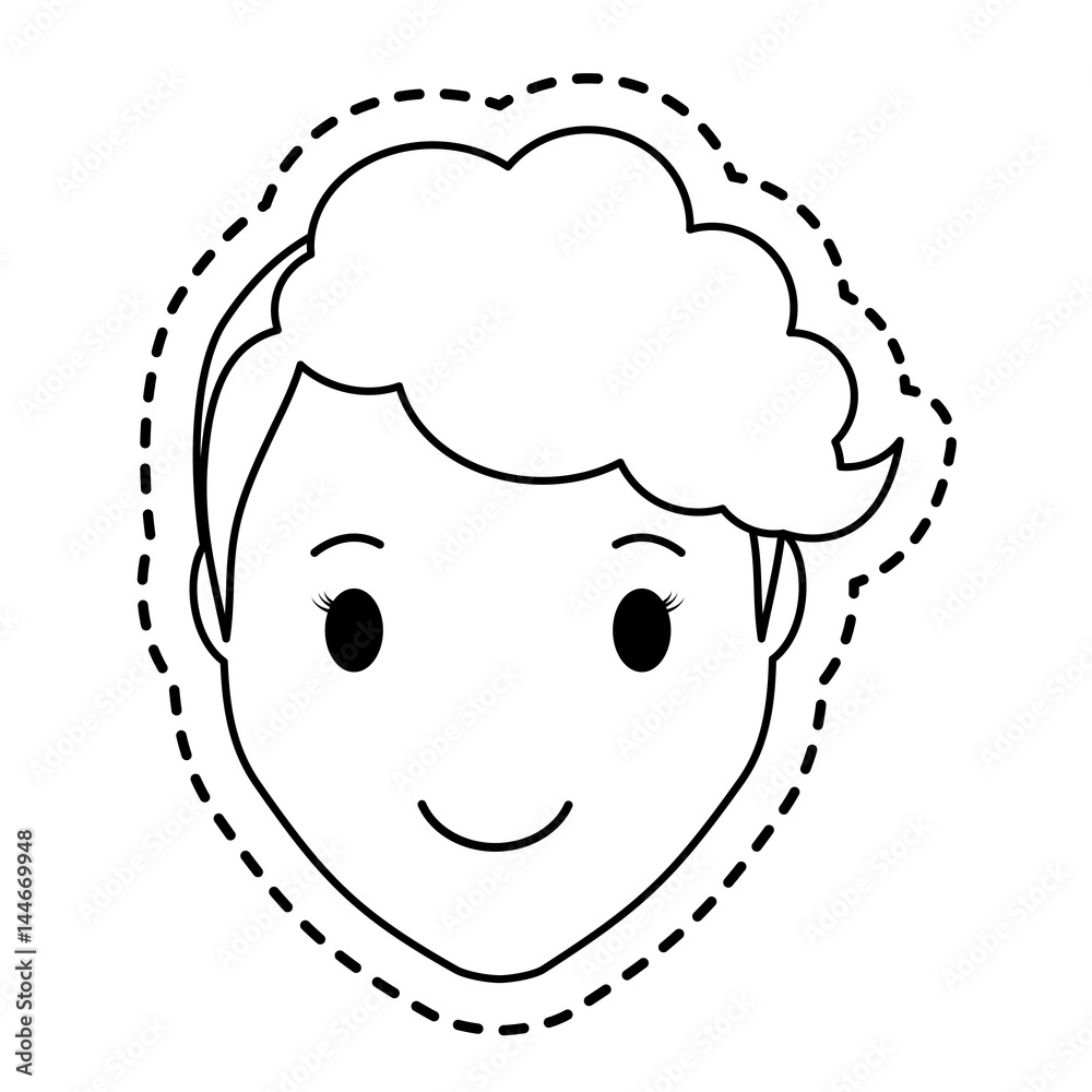 happy woman face cartoon icon over white background. vector illustration happy woman face cartoon icon over white background. vector illustration