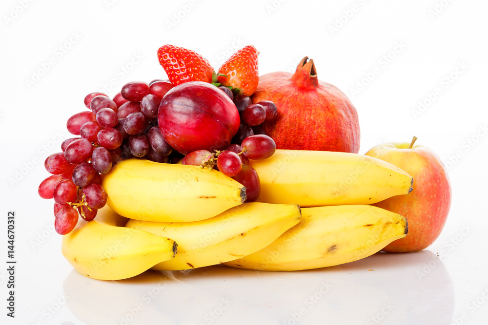 fruits isolated on white background. Fresh fruits fruits isolated on white background. Fresh fruits