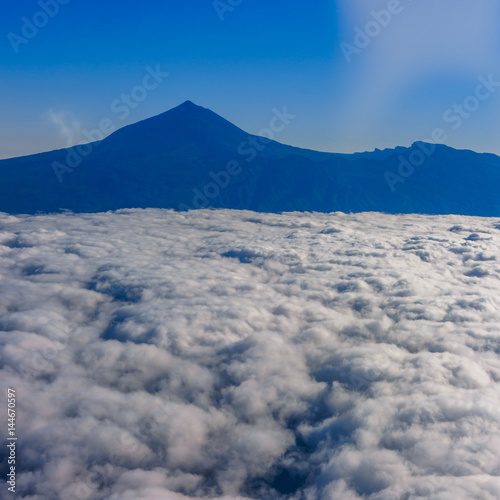 Aerial view of Tenerife. View from airplane window