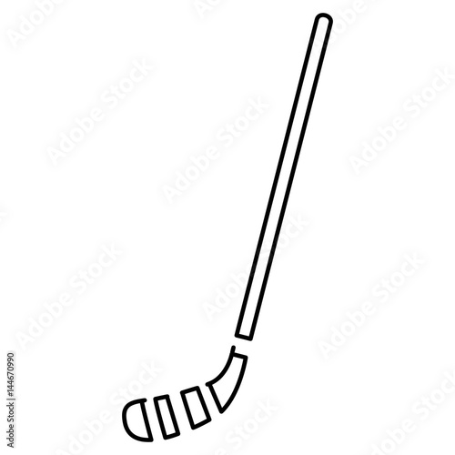 monochrome contour of hockey stick icon vector illustration
