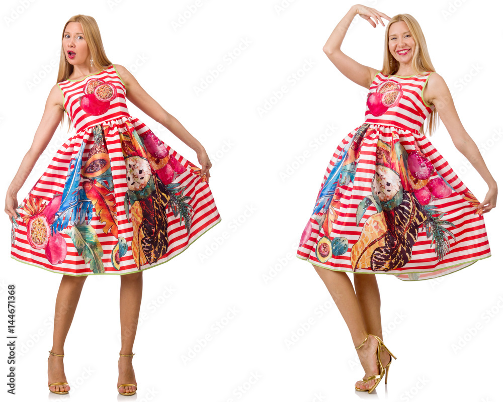 Collage of woman in fashion look isolated on white Collage of woman in fashion look isolated on white