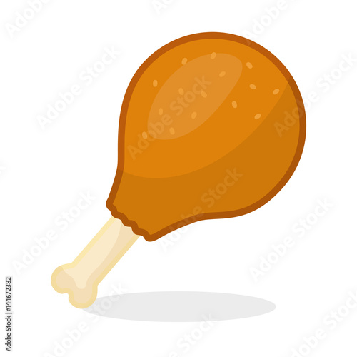 Fried Chicken leg thigh food, vector illustration
