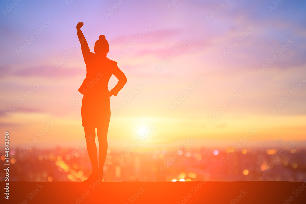 silhouette of businesswoman