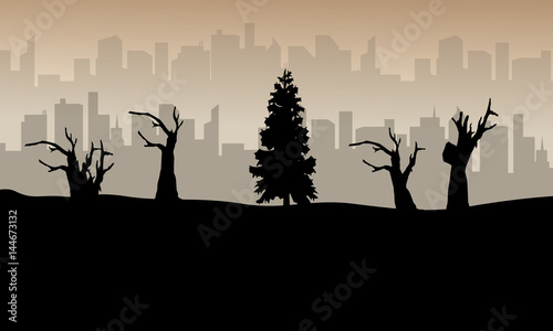 Bad environment landscape background silhouette