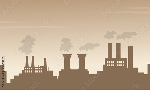 Bad environment with pollution fron industry