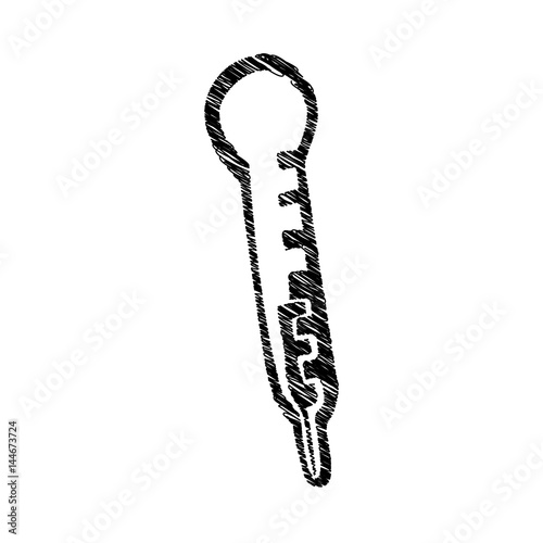 silhouette drawing thermometer with temperature scale vector illustration