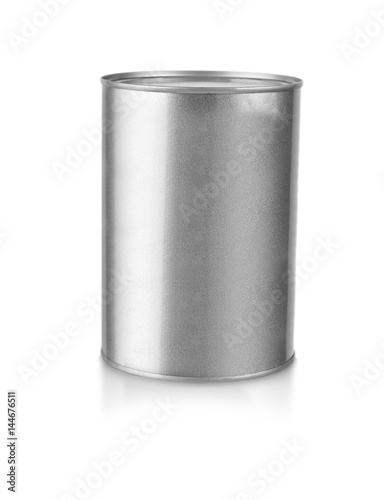 Gray metal closed pot cut out on white background.