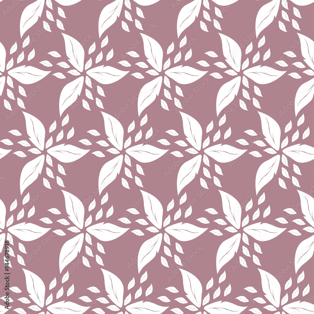 Seamless abstract pink and white classic pattern Floral ornament.