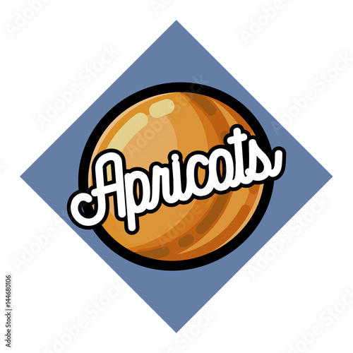 Color vintage fruits emblem