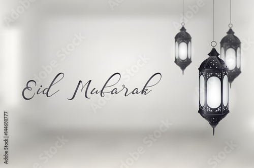 Lantern eid mubarak background