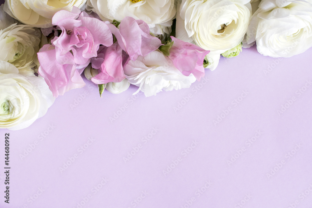 Floral composition with flower background.