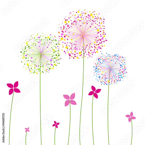 Vector background with creative flowers