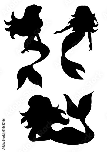 Vector, silhouette of a mermaid