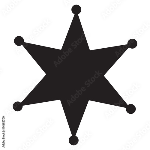 Sheriff star Icon in trendy flat style isolated on white background.