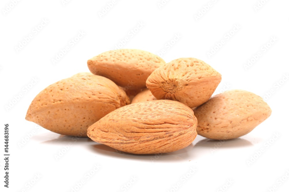Almonds nuts isolated on white Almonds nuts isolated on white