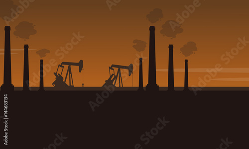 Bad environment with industry pollution scenery
