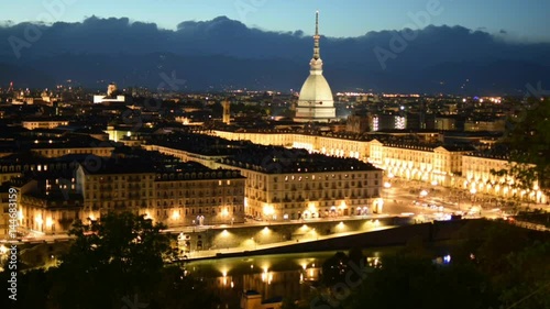 Turin skyline time lapse