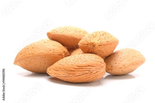  Almonds nuts isolated on white