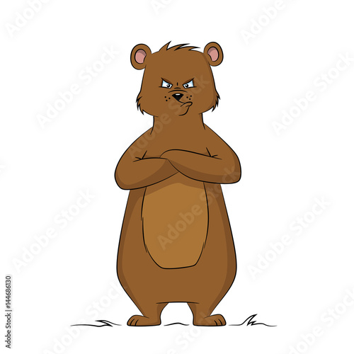Illustration of an angry bear against white background