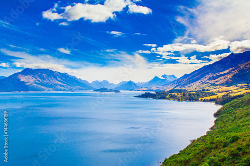 Lake Wakatipu view on the way to Glenorchy, New Zealand